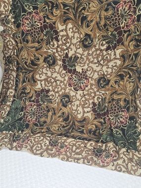 VINTAGE NEW YORK STUDIO 100% SILK SCARF OLD-WORLD TUSCAN JEWELTONES